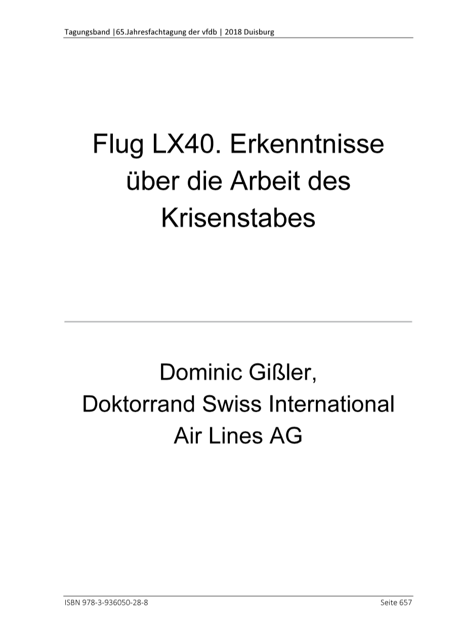 VFDB Jahresfachtagung Flug LX40